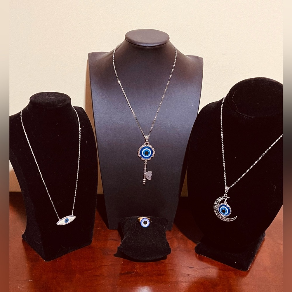 Silver Evil Eye Jewelry Bundle